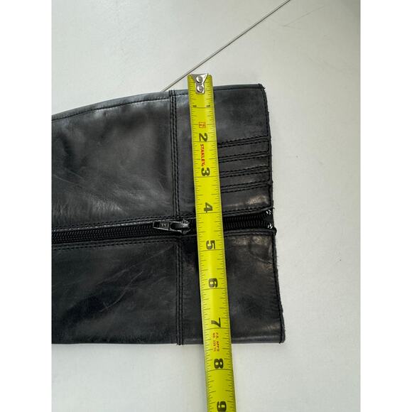 Vintage Y2K Born Black Soft Leather Zip Heeled Riding Boots Womens Sz 7.5 - Picture 11 of 12